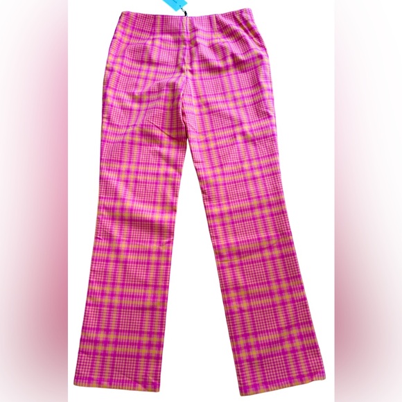 Lovers + Friends Pink & Orange Plaid Rodeo Pants Trousers NWT - Size Small - Picture 4 of 9